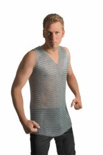 Aluminium Chain Mail Shirt, Medieval Butted Aluminum Chainmail Haubergeon Armor