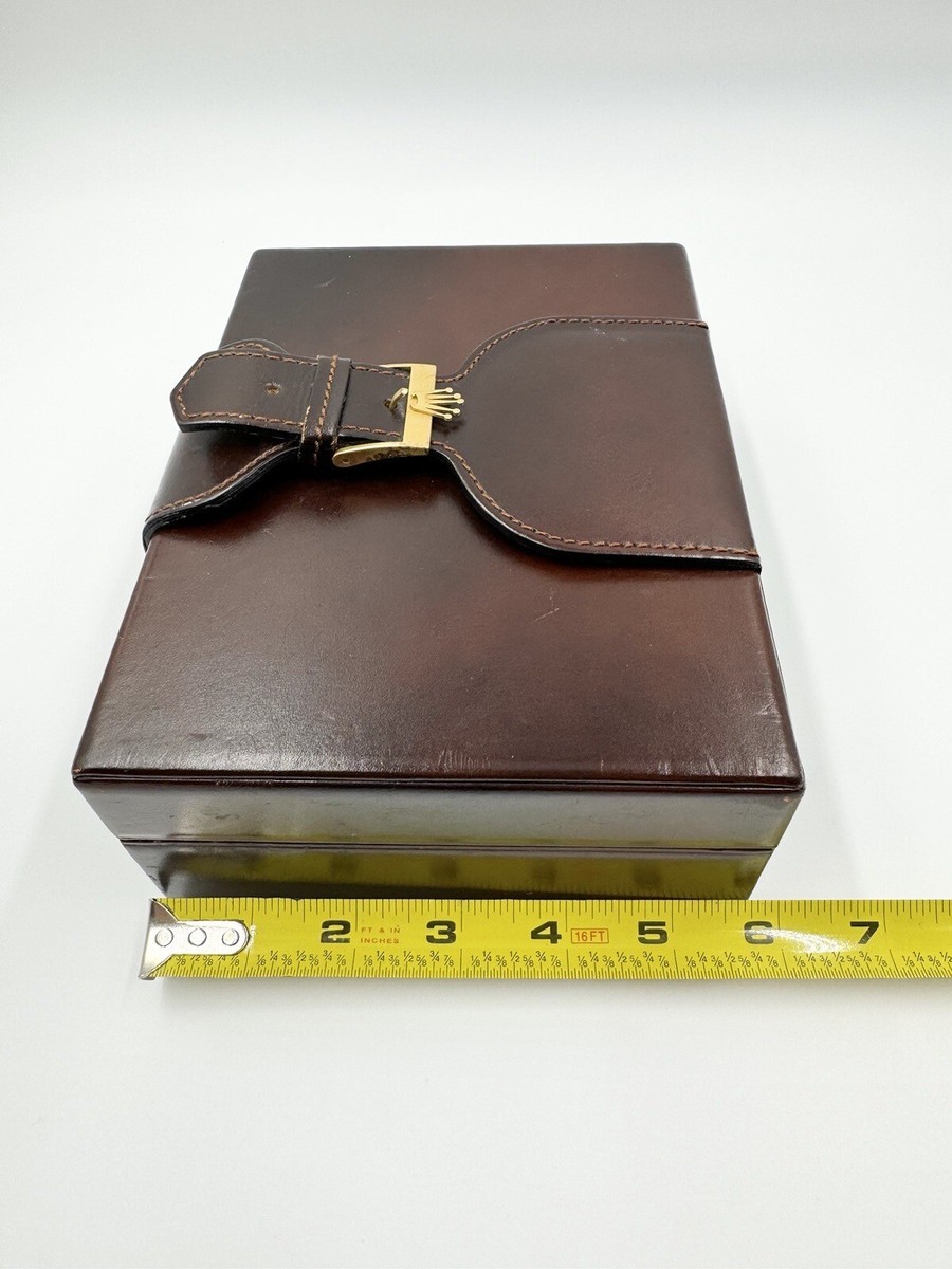VINTAGE GENUINE ROLEX PRESIDENT Day-Date Watch Box Case Brown