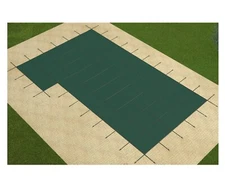Loop Loc Ultra Loc III Green Solid Swimming Pool Safety Covers w/ Drain & Step