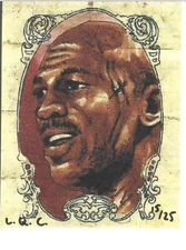 2010S VERY RARE MICHAEL JORDAN LQC HAND PAINTED 15 OF 25 BASKETBALL CARD