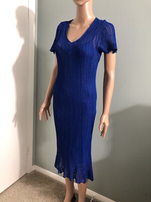 Polo Ralph Lauren Short Sleeves Crochet Dress Blue Size Large | eBay