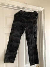Childrens Place Boys Uniform Pull-On Chino Cargo Pants - Black Camo Size 12