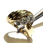 GIA certified 14k yellow gold 1.07ct SI1 G H diamond cluster ring 6.4g 7 — photo 5