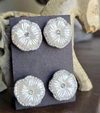 Pearlized flower Magnetic Pins . Pageants, Clothing, Scarf, Equestrian show pins