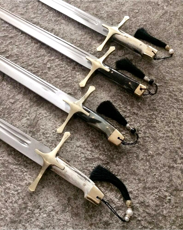 Espada islâmica feita à mão real chifre de veado e cabo de carneiro bainha-otomana - Imagem 3 de 4