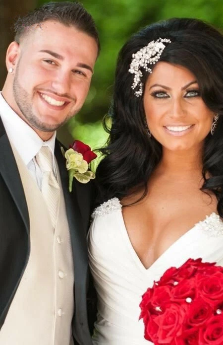 Sexy Sirena Appique Volantes Vestido de Novia Plisado Vestido de Novia 2 4 6 8 10 12 14++ Foto 3 de 4