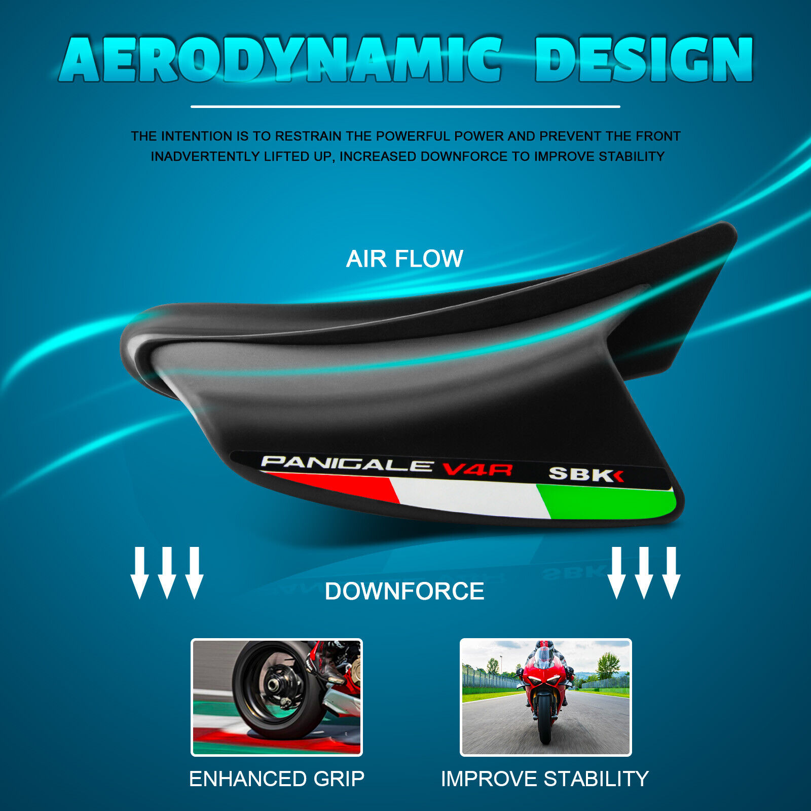 Motorcycle Winglet 1 Pair Winglet Aerodynamic Wing Kit Fit For Ducati item image