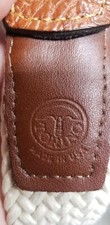 Torino Surcingle Belt Sz 41- 45Tan/Brown Brass Buckle Canvas&Leather - USA Made