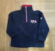 The Childrens Place Boys Fleece Pullover  Size 6  Blue Flag USA 1/4 zip  EUC