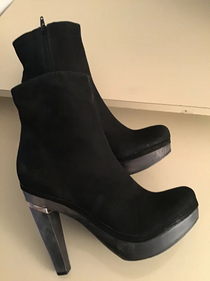 Diane фон Furstenberg женщин платформе черная замша кожаные ботинки США 8,5 евро 39,5 - Изображение 4 из 4