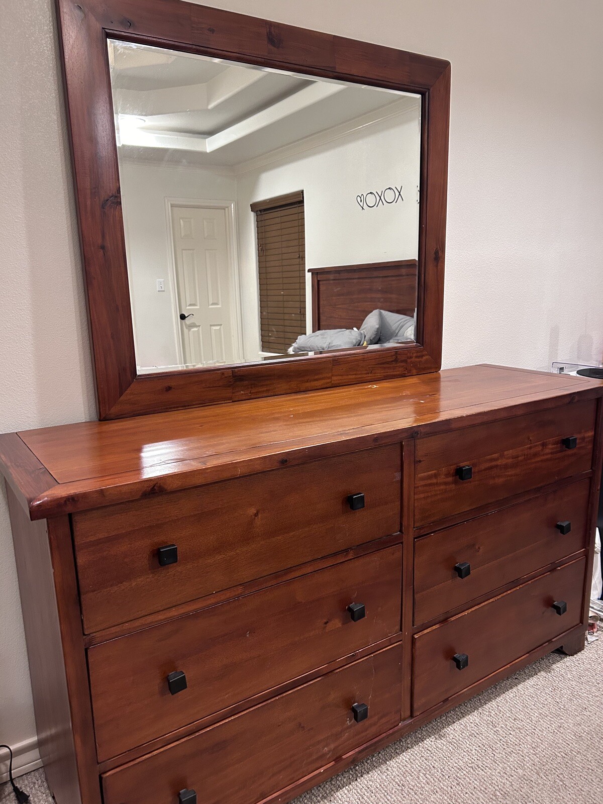 Queen bed frame and mattress set