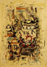 ASTRATTO DANTI ALVARO DIPINTO ORIGINALE OLIO TAVOLETTA 50X70