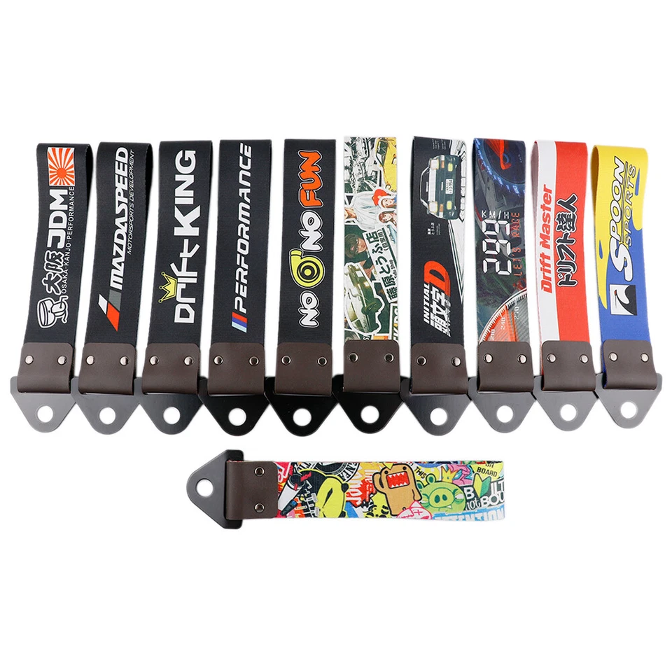 1X JDM Graffiti Car Trailer Tow Rope Towing Hook Strap Decoration only Foto 2 de 4