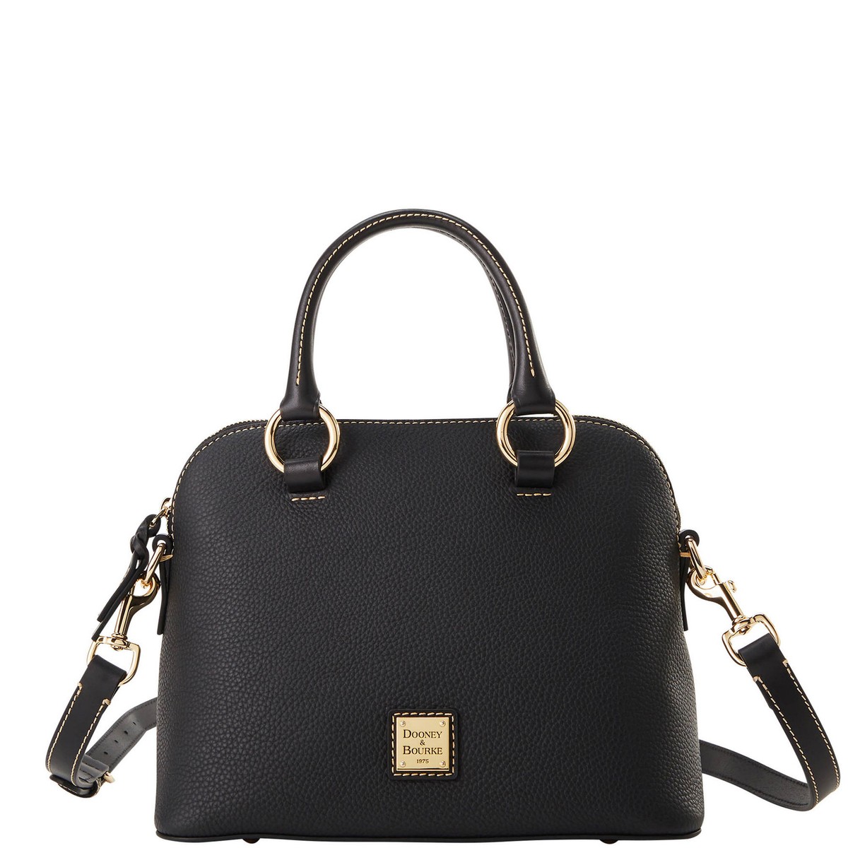 Like brand new Dooney and Bourke Pebble Leather domed satchel, only carried once Dooney & Bourke Pebble Leather Domed Satchel with Trim on  main image 2