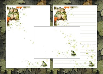 A5 Brief Schreibpapier - Gestaltete Seiten von ''Winterfrösche''