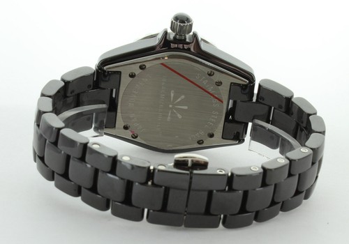 ISAAC MIZRAHILIVE MOP Dial Black Ceramic Women’s 38mm Quartz Watch WR 3ATM NIB - Picture 3 of 4