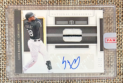 2020 National Treasures Luis Robert #03/25 Game Gear Signatures Gold SSP Encased