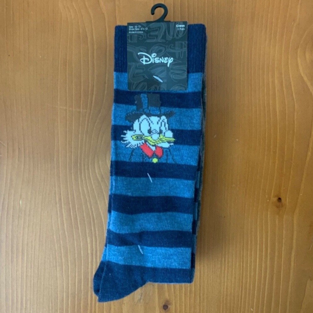 Crew Socks 2 Pair Disney Scrooge McDuck/Huey Duey Luey/Size 10-13/6.5-12 Unisex-image