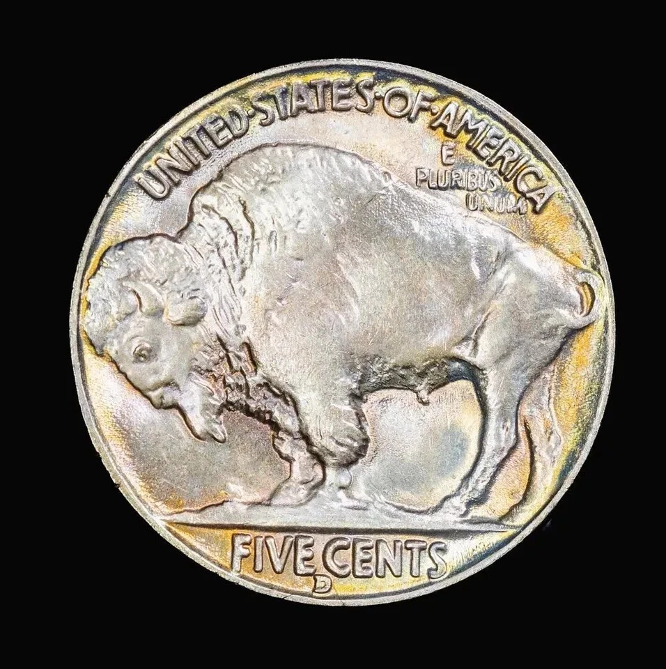 1938 D Buffalo Nickel PCGS MS67 Toned -BEAUTIFUL COIN - SEE STORE WW1-WW2 MEDALS - Image 3 of 4