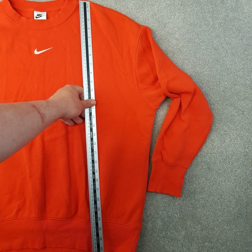 Felpa uomo Nike media rossa arancione maglione centro swoosh maglione oversize - Foto 6 di 9