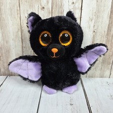 Ty Beanie Boo Swoops Bat Plush Black Purple 6" 2011 Halloween Stuffed Animal Toy