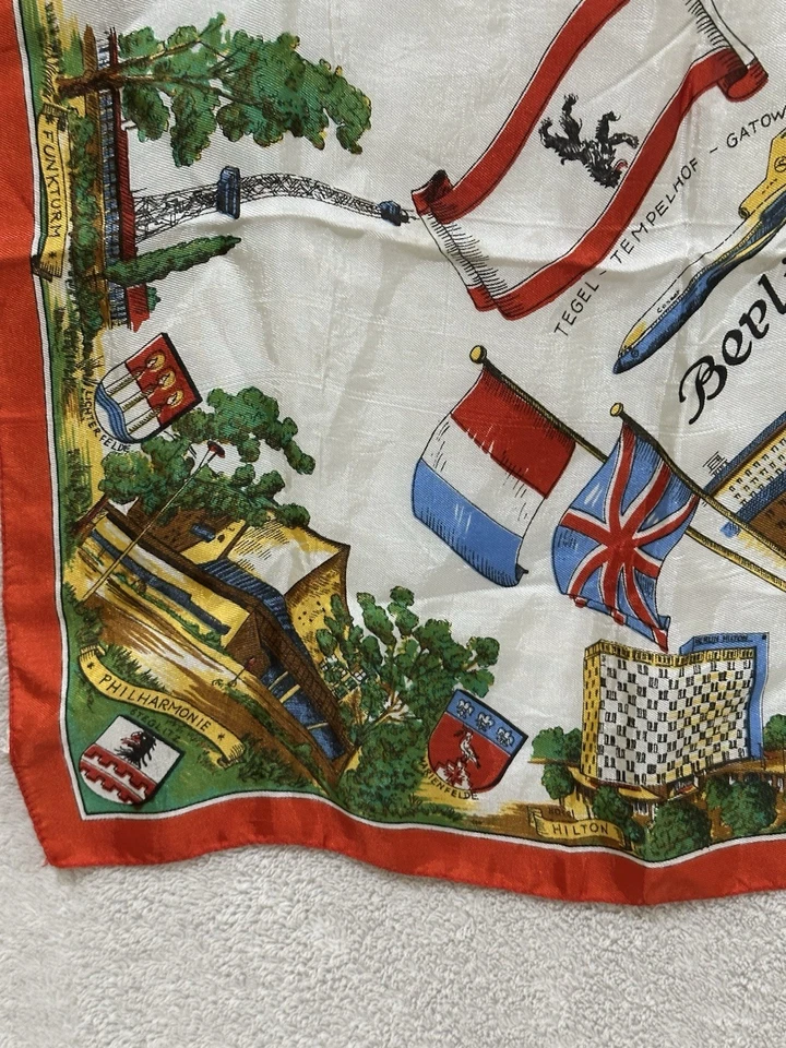 Pañuelo/bufanda vintage BERLÍN recuerdo de viaje plaza turística Foto 3 de 4
