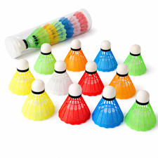 12er Set Badminton Ball Federbälle Badmintonbälle Bunt Federball Training