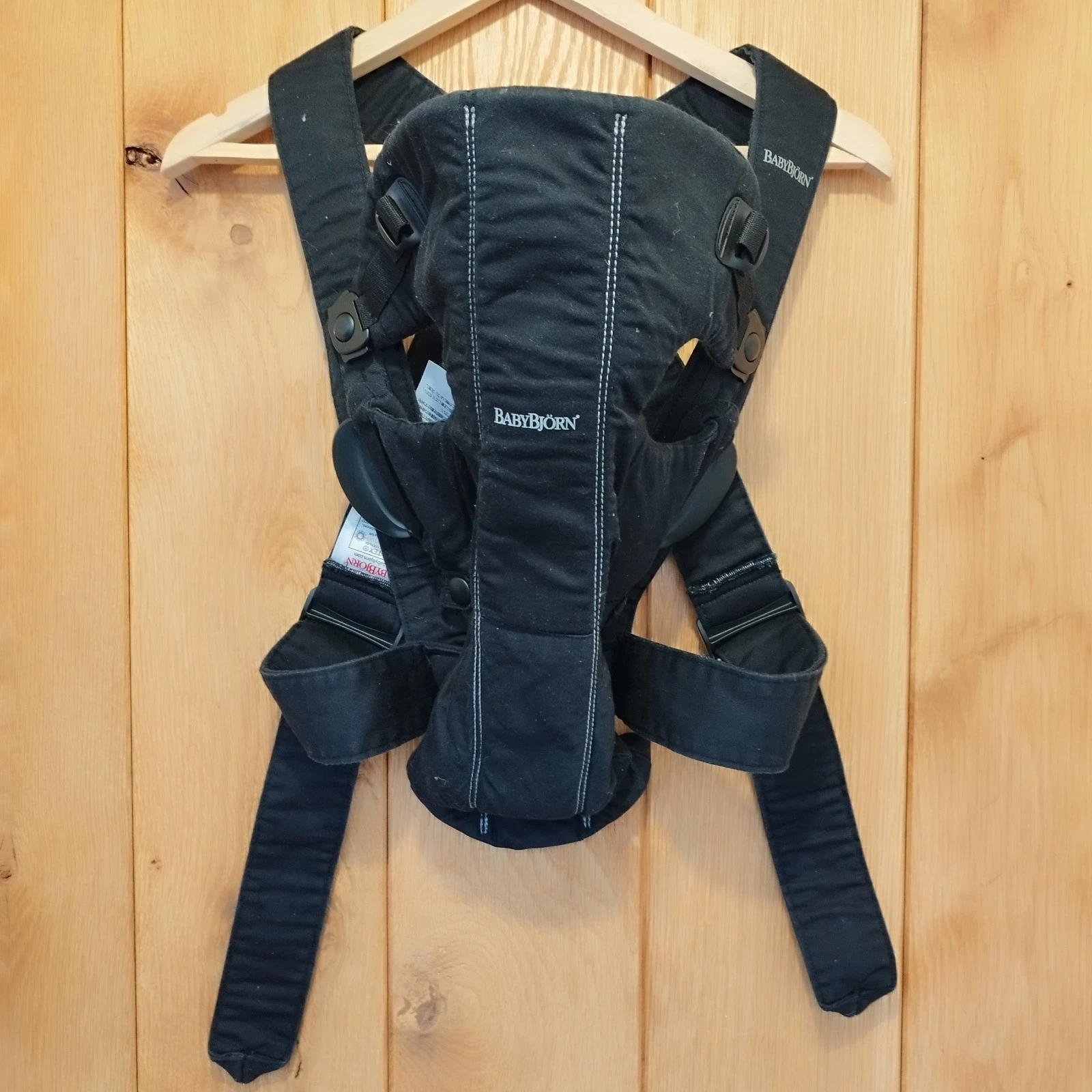 BabyBjorn Baby Carrier Mini Black Woven Jersey Newborn 0-12 Months / 3.2-11kg