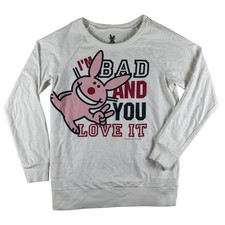Vintage Jim Benton Shirt Juniors Medium Happy Bunny I'm Bad And You Love It Y2K