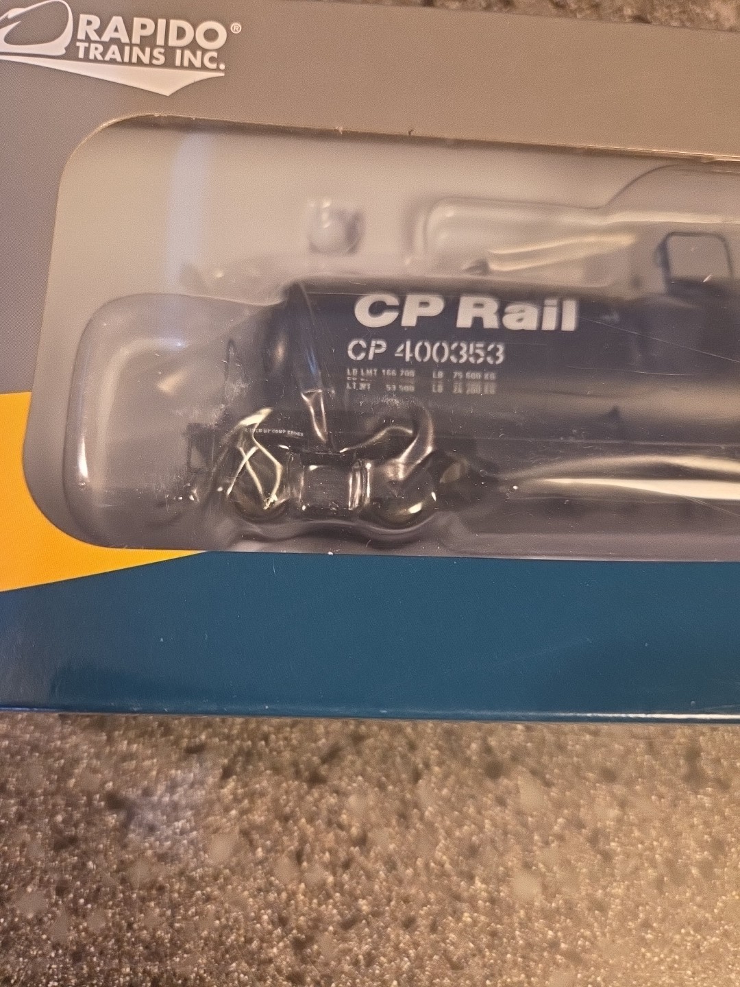 Rapido Trains Inc.  C.P. Rail# 400353. HO Tank Car- Brand New In Original Box