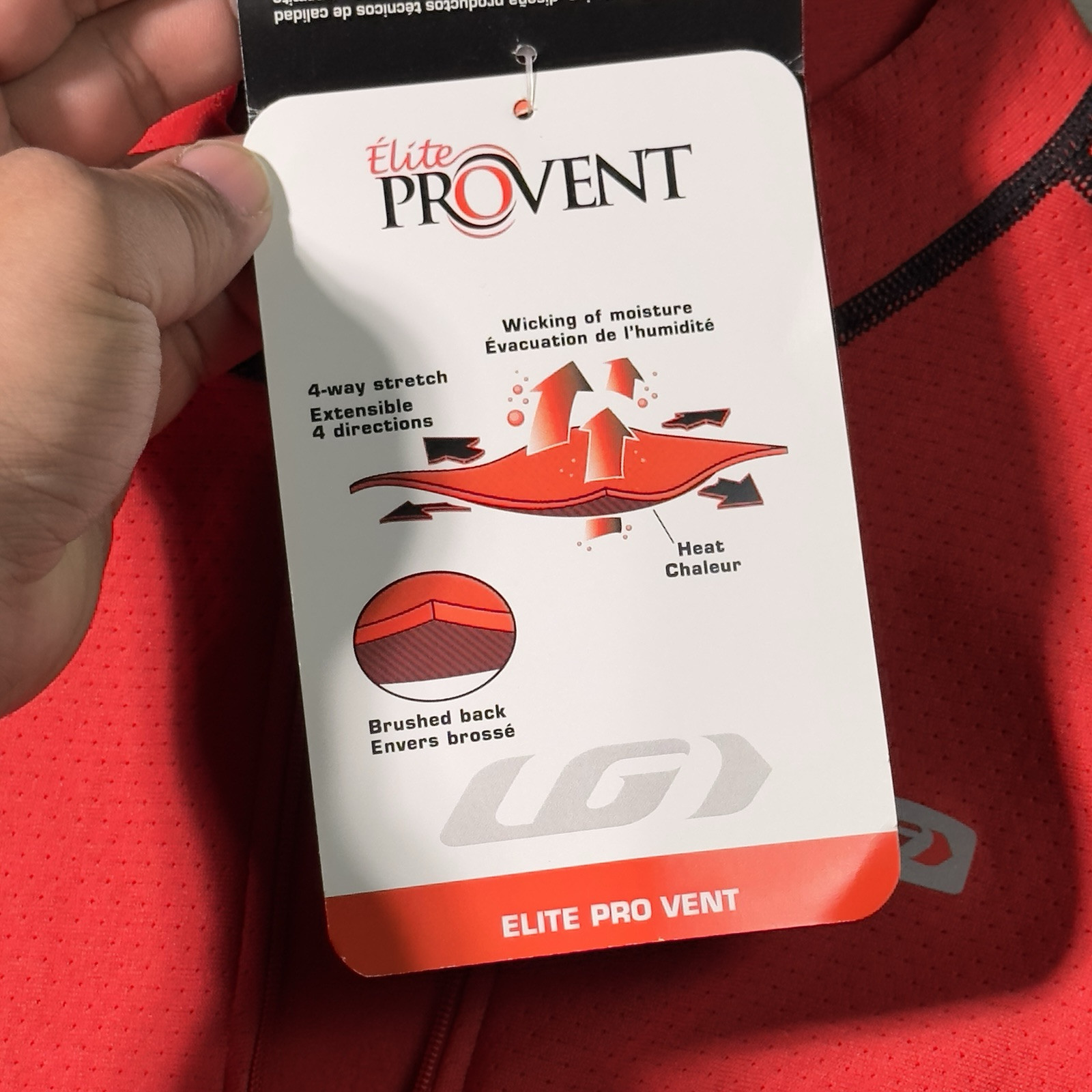 Garneau Mens Cycling Jersey Red 3XL Elite ProVent Biking Outdoor Stretch 1/4 Zip