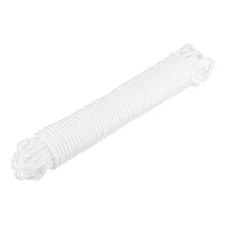 1 Pcs White Nylon Rope 1/4"x98ft Solid Braided Cord Polypropylene Rope