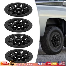 Set Of 4 For Chevy Silverado 1500 Black 17 Wheel Skins Hub Caps Full Rim Covers