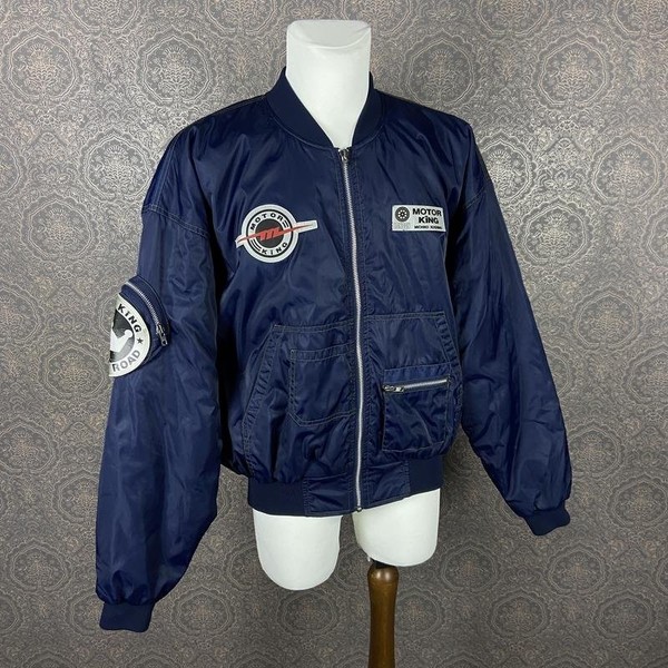 Men Michiko Koshino Jacket Navy Nylon 42 / XL / 50