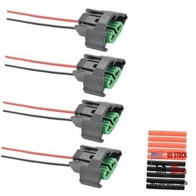 4PCS H11 H8 Female Adapter Harness Receptacle with 6.3'' Wire Harness C-4PCS