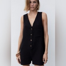 Zara Double Gauze Cotton Romper Small