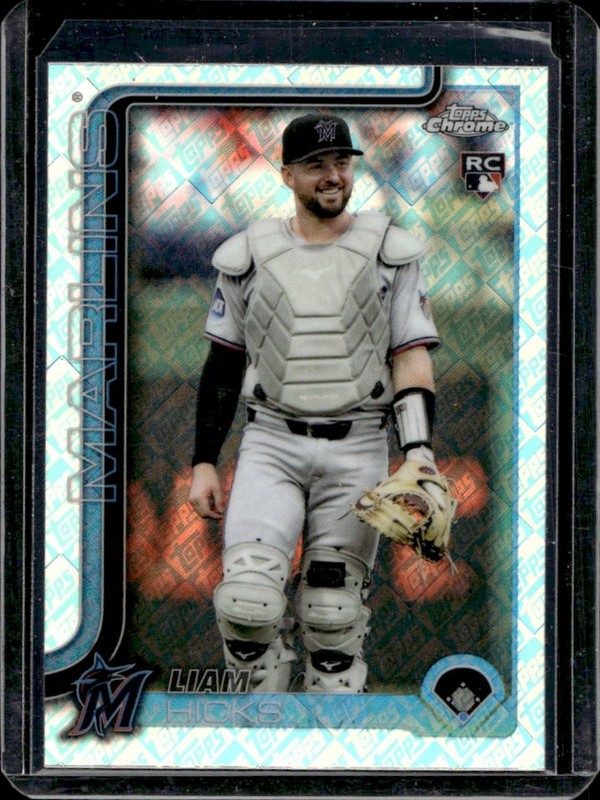 2025 Topps Chrome Update Logofractor Liam Hicks RC Rookie #USC86 Marlins