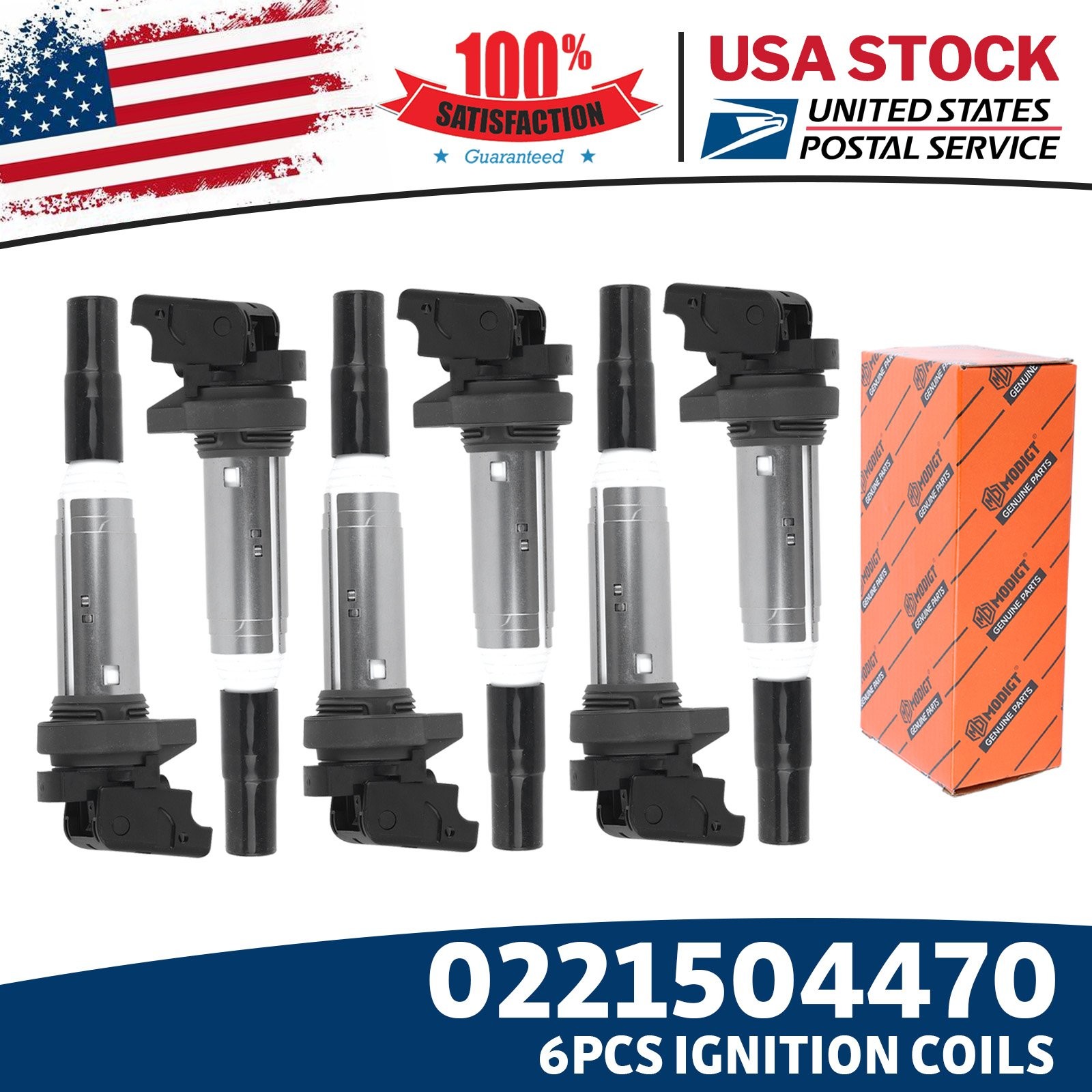 Black Premium Ignition Coils OEM 0221504470 8PCS For Rolls-Royce Ghost 2011-2012