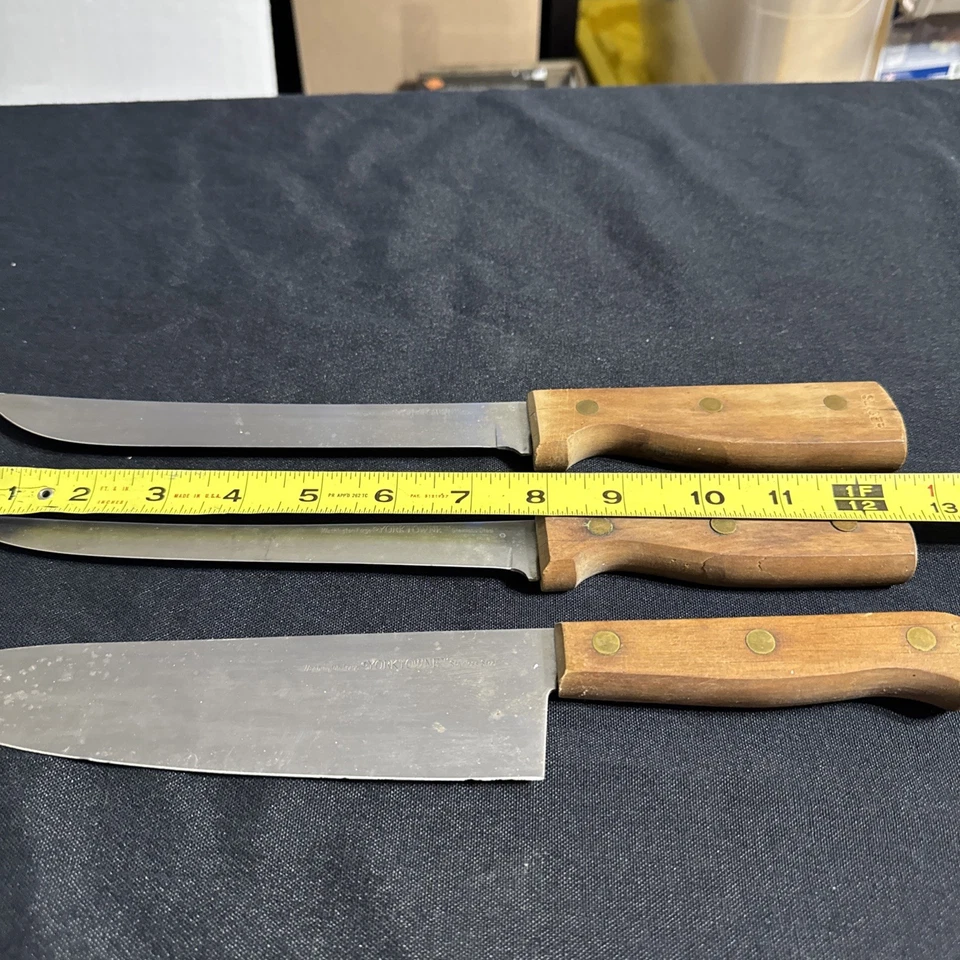 "Juego de 3 cuchillos de cocina de chef Washington Forge Yorktowne rebanadora mango de madera 8""" Foto 4 de 4