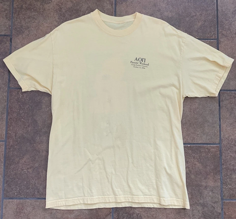Винтажная футболка Alpha Omicron Pi 2004 Georgia Southern Parent's Weekend большая AOPI - Изображение 2 из 4