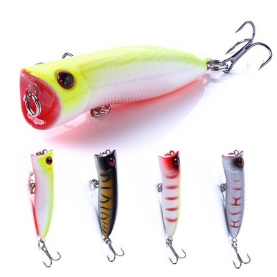 4PCS/Set 5.5cm/5.5g Fishing Lure Bait Top Water Popper Bass Crankbait Wobbler