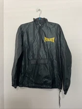 VTG MVP Corp Inc Purdue Boilermakers Black Hooded 1/4 Zip Windbreaker Medium