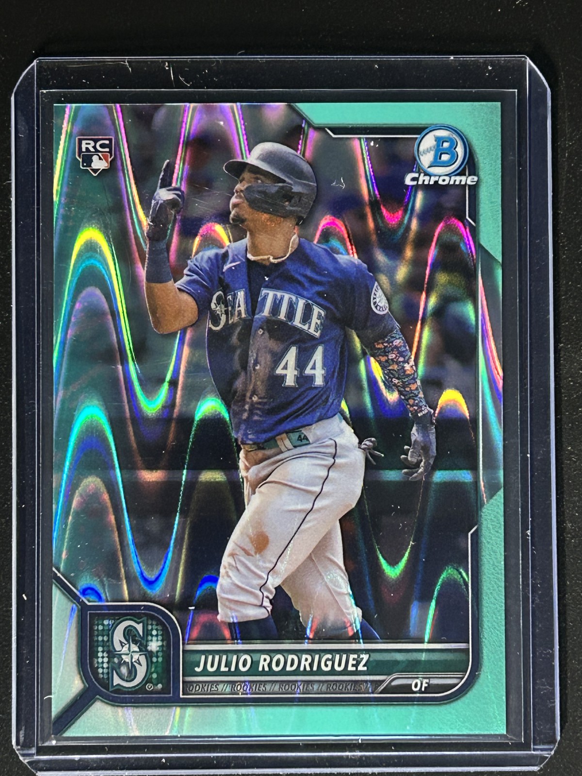 2022 Bowman Chrome - Julio Rodriguez #48 Aqua Raywave Refractor /199 (RC)