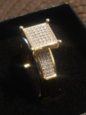 Ladies 14K Yellow Gold Over Sterling Silver 3/4 CTW Diamonds Ring Size 7