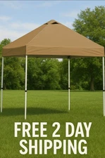 Canopy Replacement Top 10X10 for Straight Leg Pop Up Tent, Dark Khaki