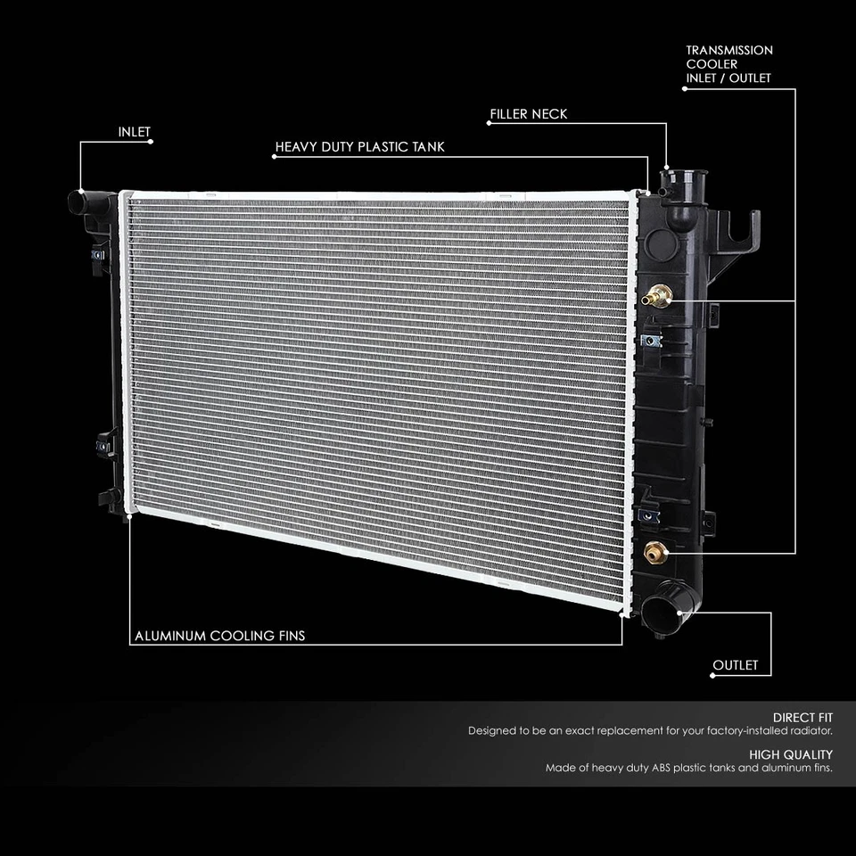 Para Dodge Ram 1500 2500 3500 AT 1994-2002 Radiador Estilo OE Núcleo de Aluminio 2291 Foto 2 de 4