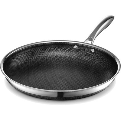 12 Inch Nonstick Frying Pan Aluminum Ceramic Stainless Steel Stay-Cool Handle