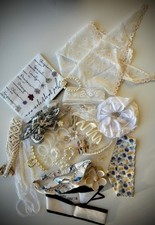 Floral Hair Accessories Set - Headbands, Clips, Barrettes, Scrunchies