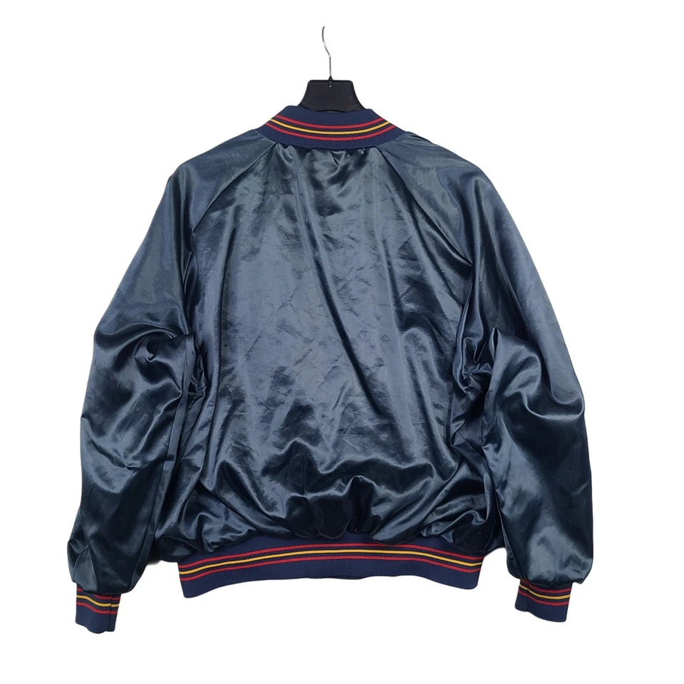 Vintage 80s Official Anheuser Busch Beer Employee Satin Varsity Jacket Sx 2XL - Image 2 of 4