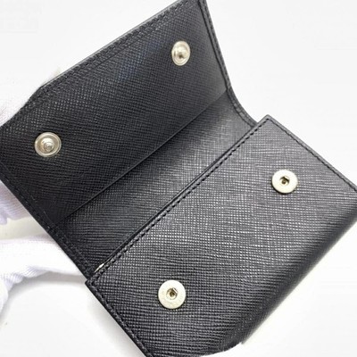 PRADA Saffiano Leather Key Case 6 Keys M222A Black Triangle Logo